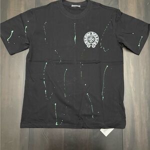 Chrome Hearts T-Shirt – Black with Green Paint Splatter